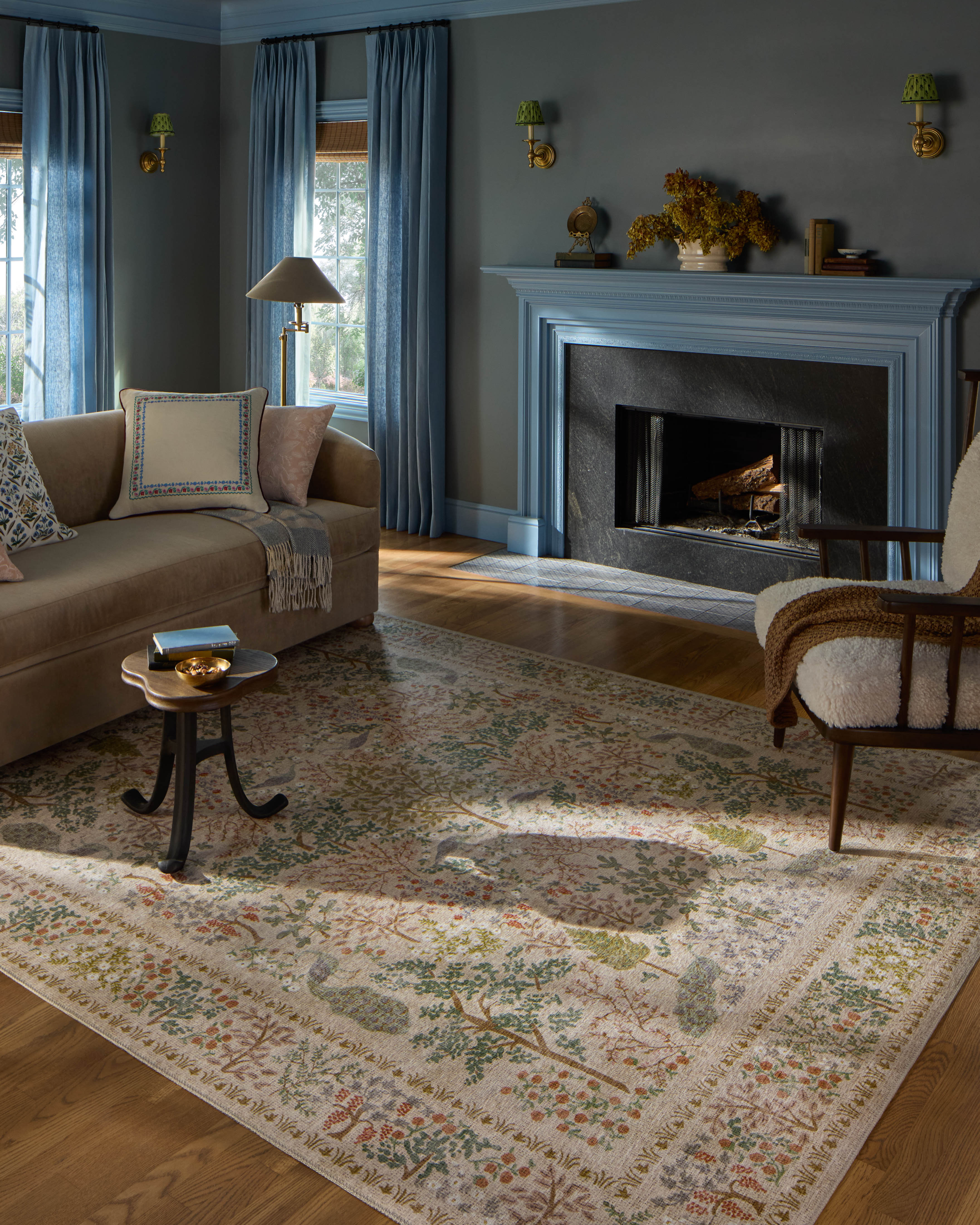 ka-ca kaca ピオニー peony ecru つけ襟 ベージュ Rifle Paper Co. x Loloi Canopy Cream Area Rug & Reviews | Wayfair